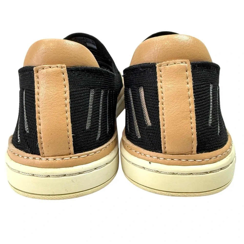 UGG Sammy Breeze Knit Slip On Leather Sneakers Black Size 5.5 Coastal Preppy